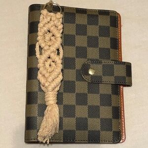 Brown Checkered A6 Planner Cover | Agenda Organizer